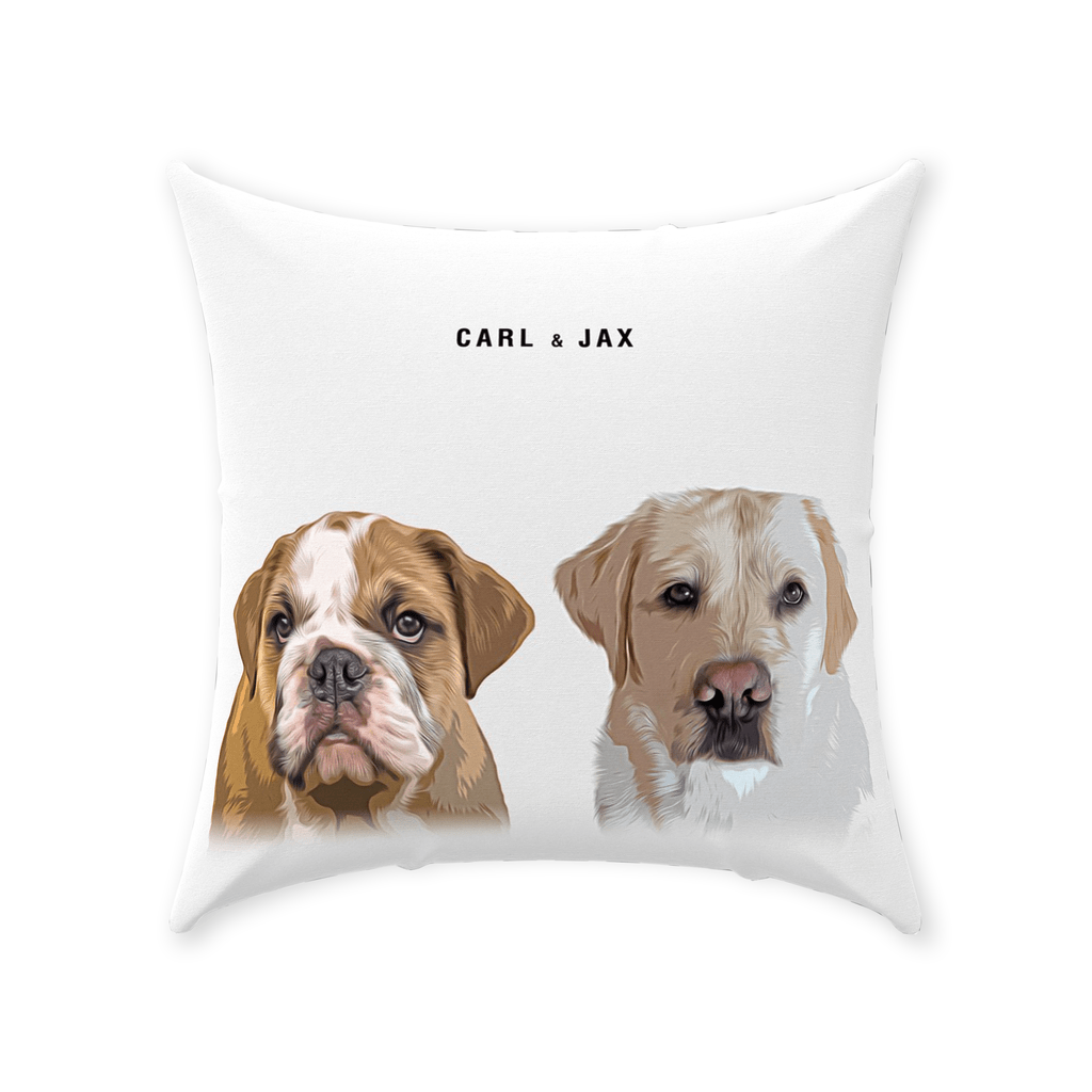Personalized Modern 2 Pet Throw Pillow