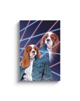 Lienzo personalizado para mascotas 'Retrato Lazer de los años 80 (mujer)'
