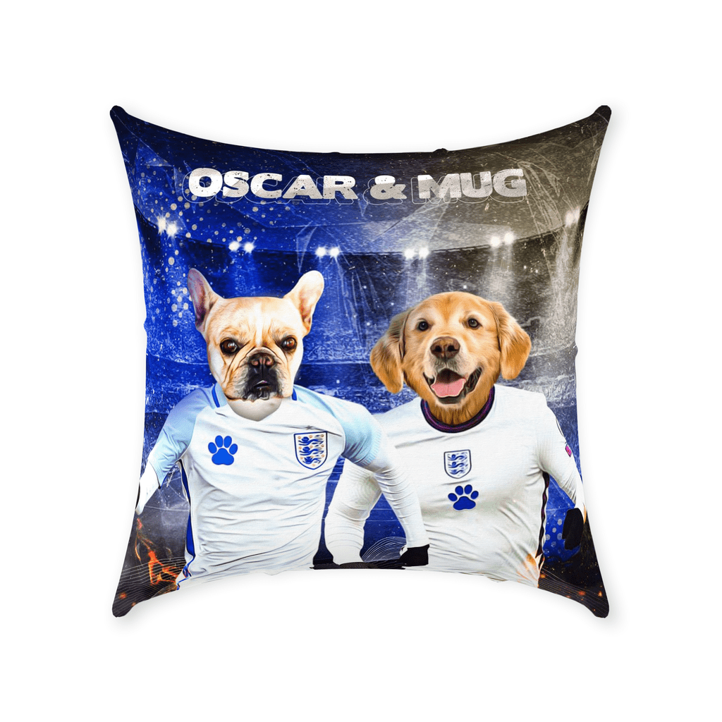 &#39;England Doggos&#39; Personalized 2 Pet Throw Pillow