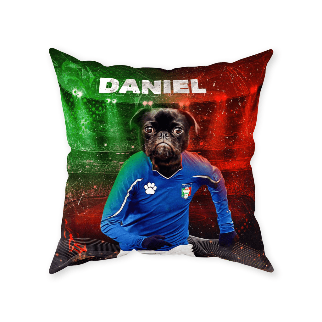 &#39;Italy Doggos Soccer&#39; Personalized Pet Throw Pillow