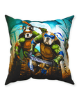 'Teenage Mutant Ninja Doggos' Personalized 2 Pet Throw Pillow