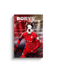 Lienzo personalizado para mascotas 'Polonia Doggos Soccer'