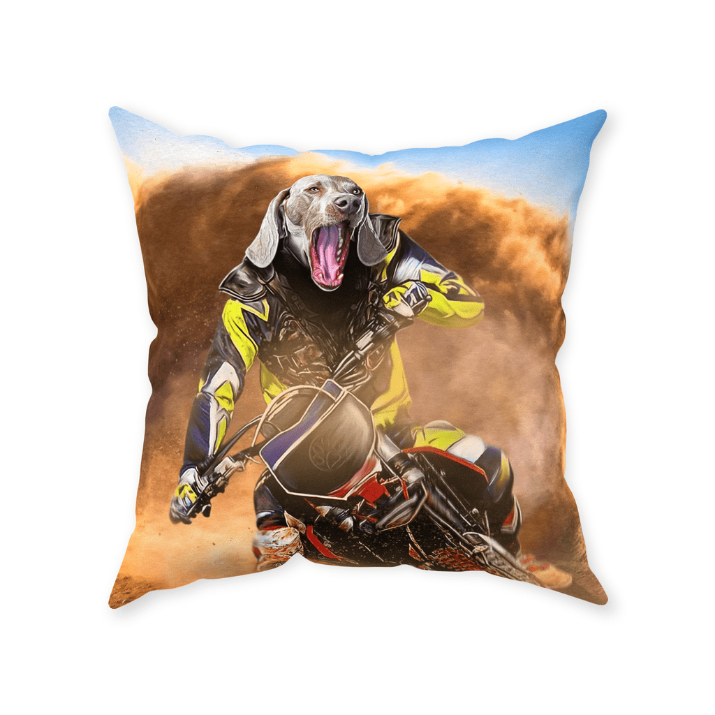 &#39;The Motocross Rider&#39; Personalized Pet Throw Pillow