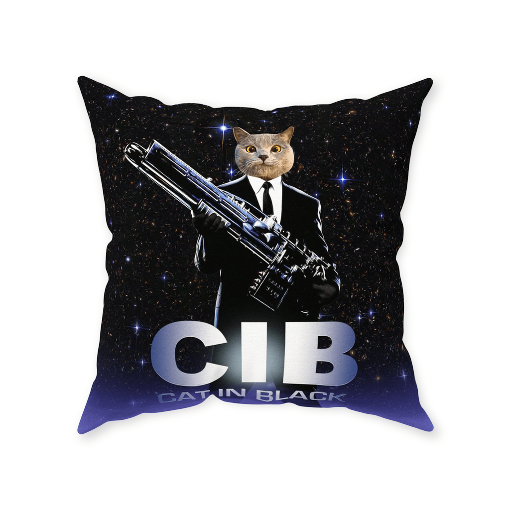 &#39;Cat in Black&#39; Personalized Pet Throw Pillow