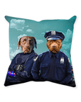 'The Police Officers' Personalized 2 Pet Throw Pillow