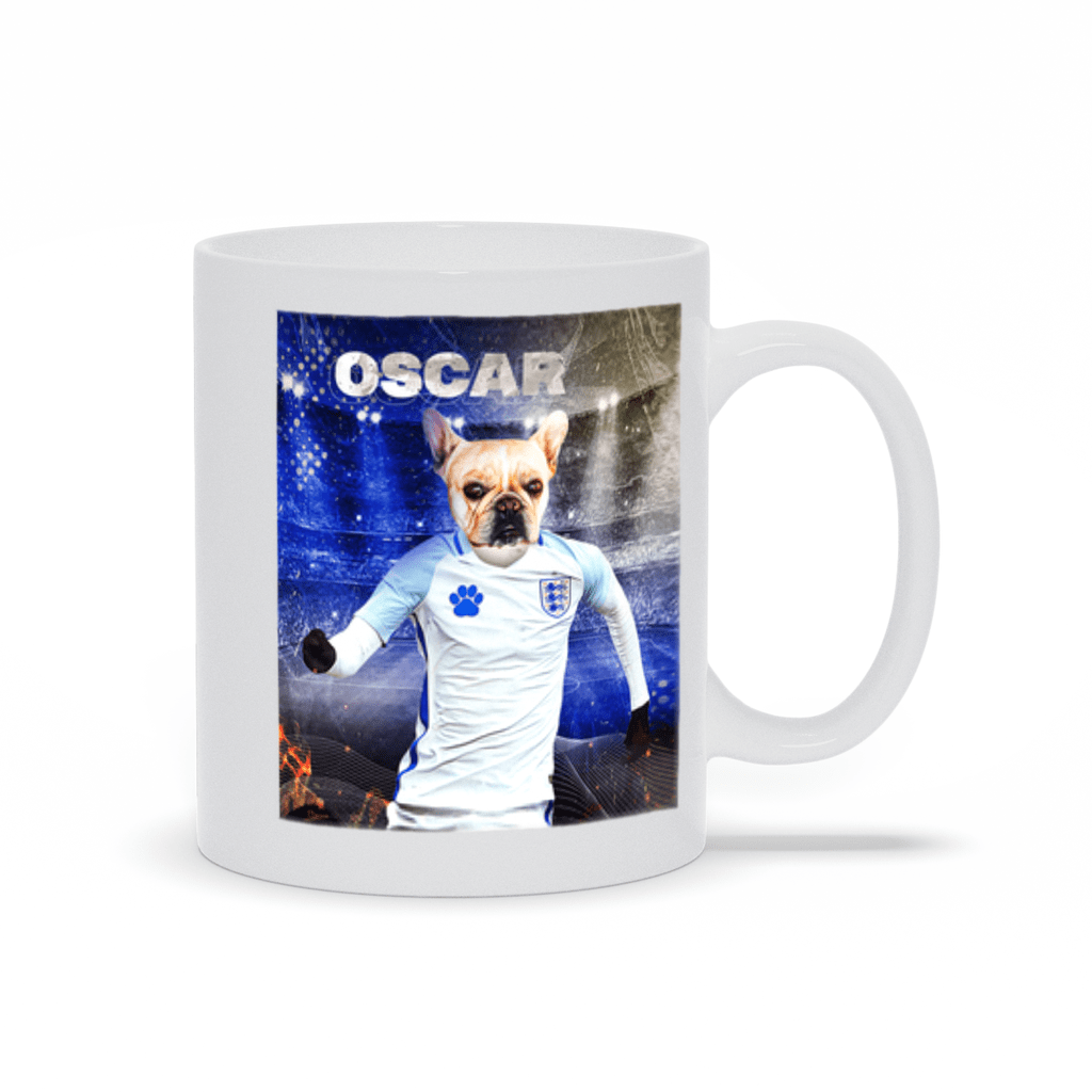 Taza personalizada para mascotas &#39;England Doggos Soccer&#39;