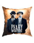 'Peaky Woofers' Personalized 2 Pet Throw Pillow