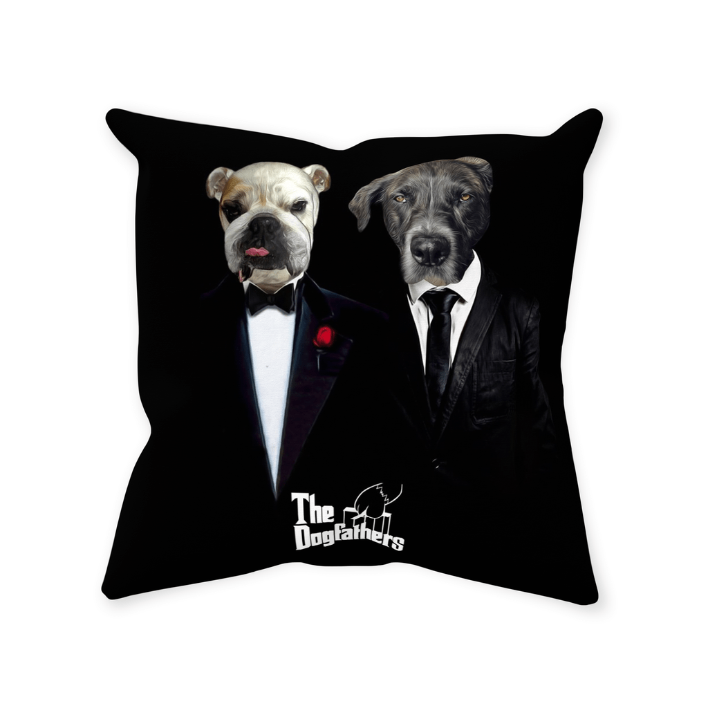 &#39;The Dogfathers&#39; Personalized 2 Pet Throw Pillow