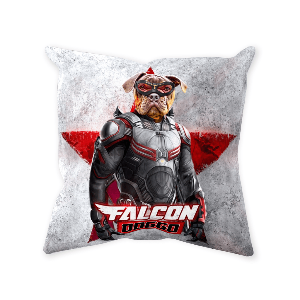&#39;Falcon Doggo&#39; Personalized Pet Throw Pillow