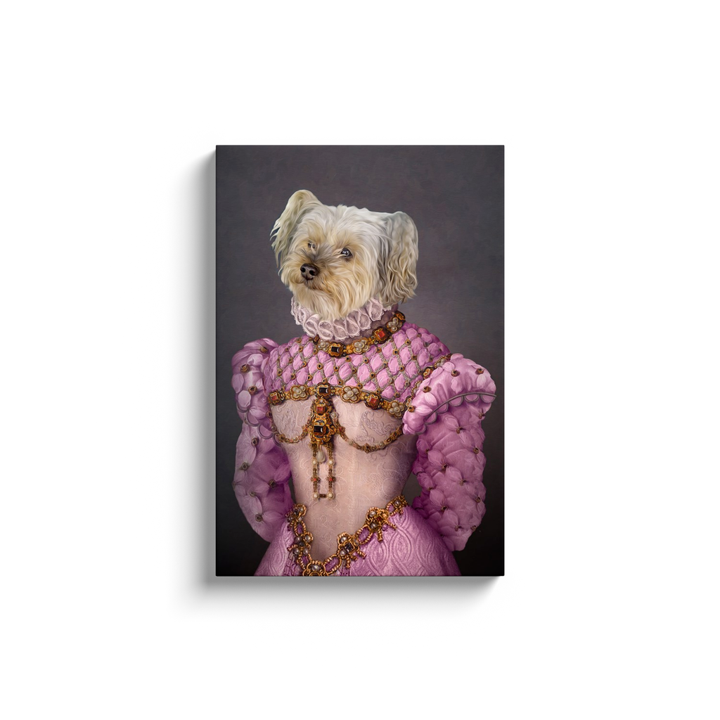 &#39;The Pink Princess&#39; Personalized Pet Canvas