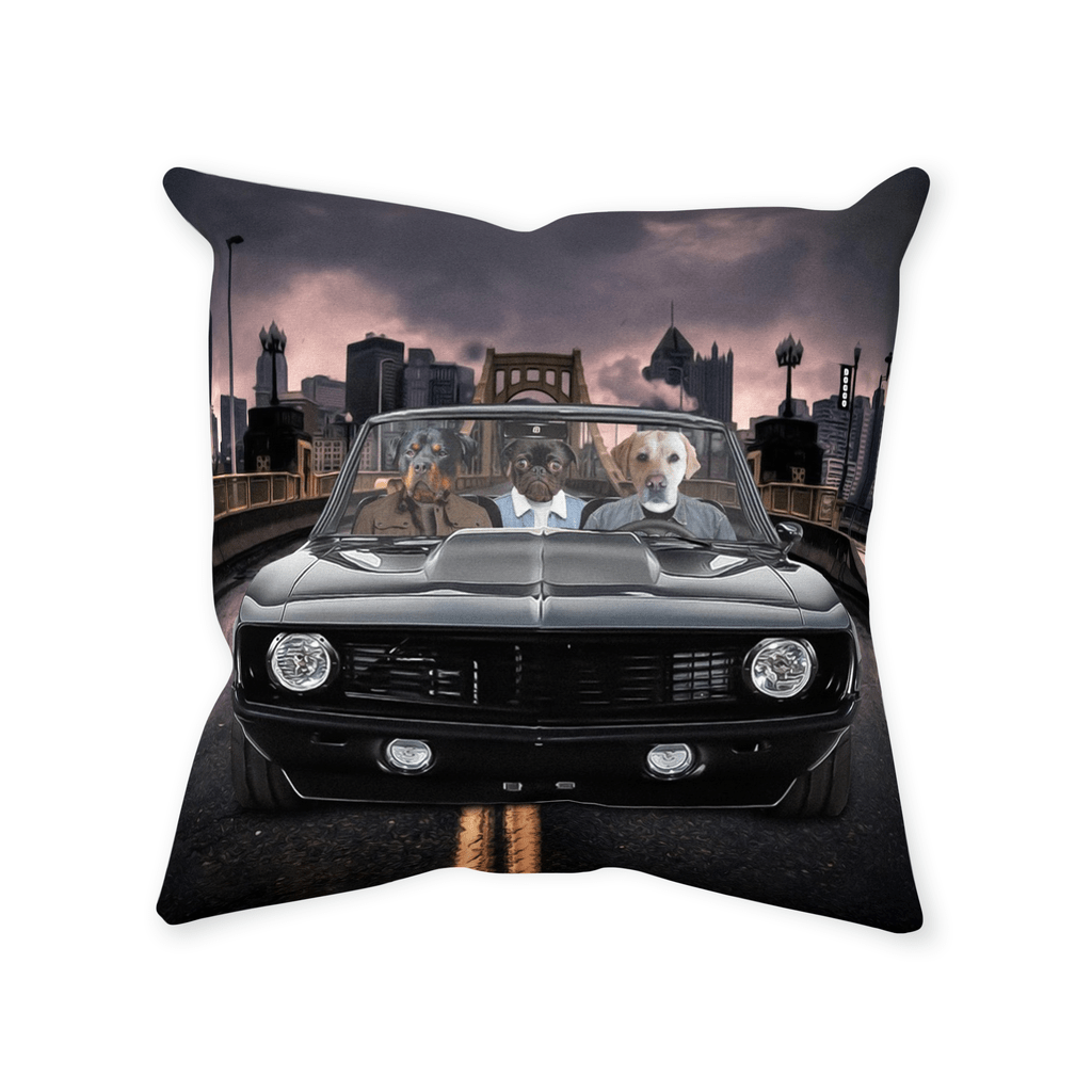 &#39;The Classic Pawmaro&#39; Personalized 3 Pet Throw Pillow