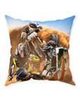 'The Motocross Riders' Personalized 3 Pet Throw Pillow