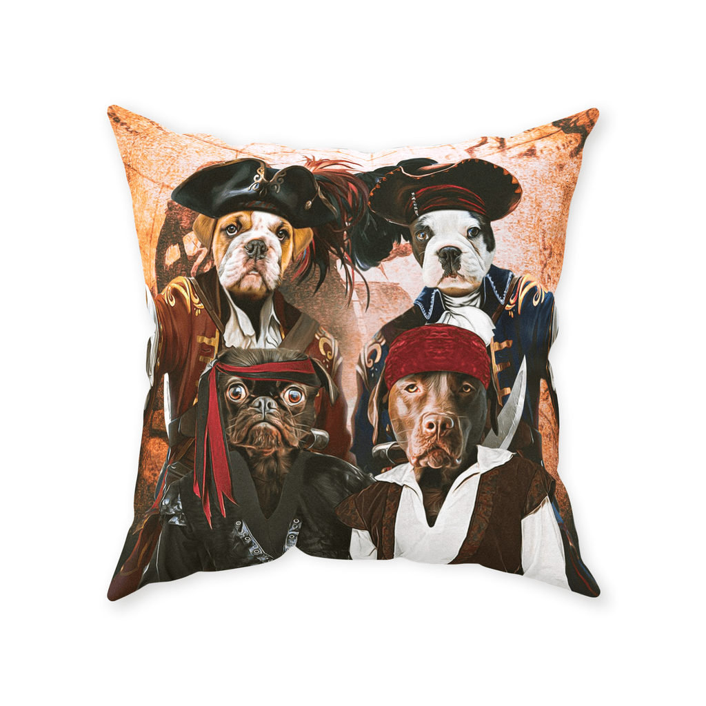 &#39;The Pirates&#39; Personalized 4 Pet Throw Pillow