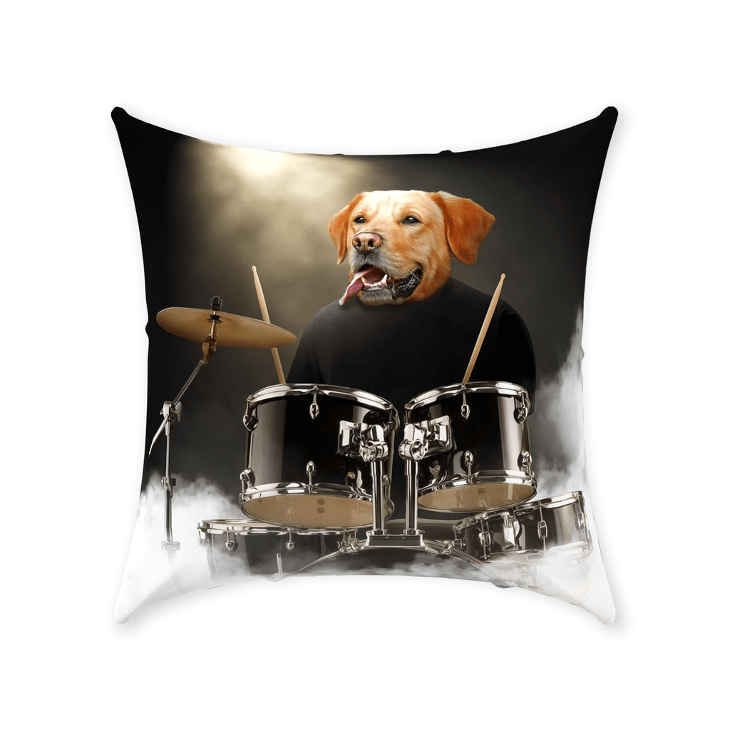&#39;The Drummer&#39; Personalized Pet Throw Pillow