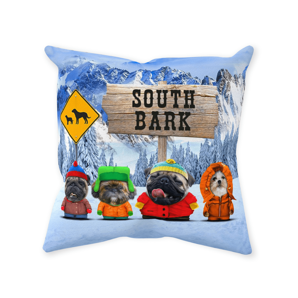&#39;South Bark&#39; Personalized 4 Pet Throw Pillow
