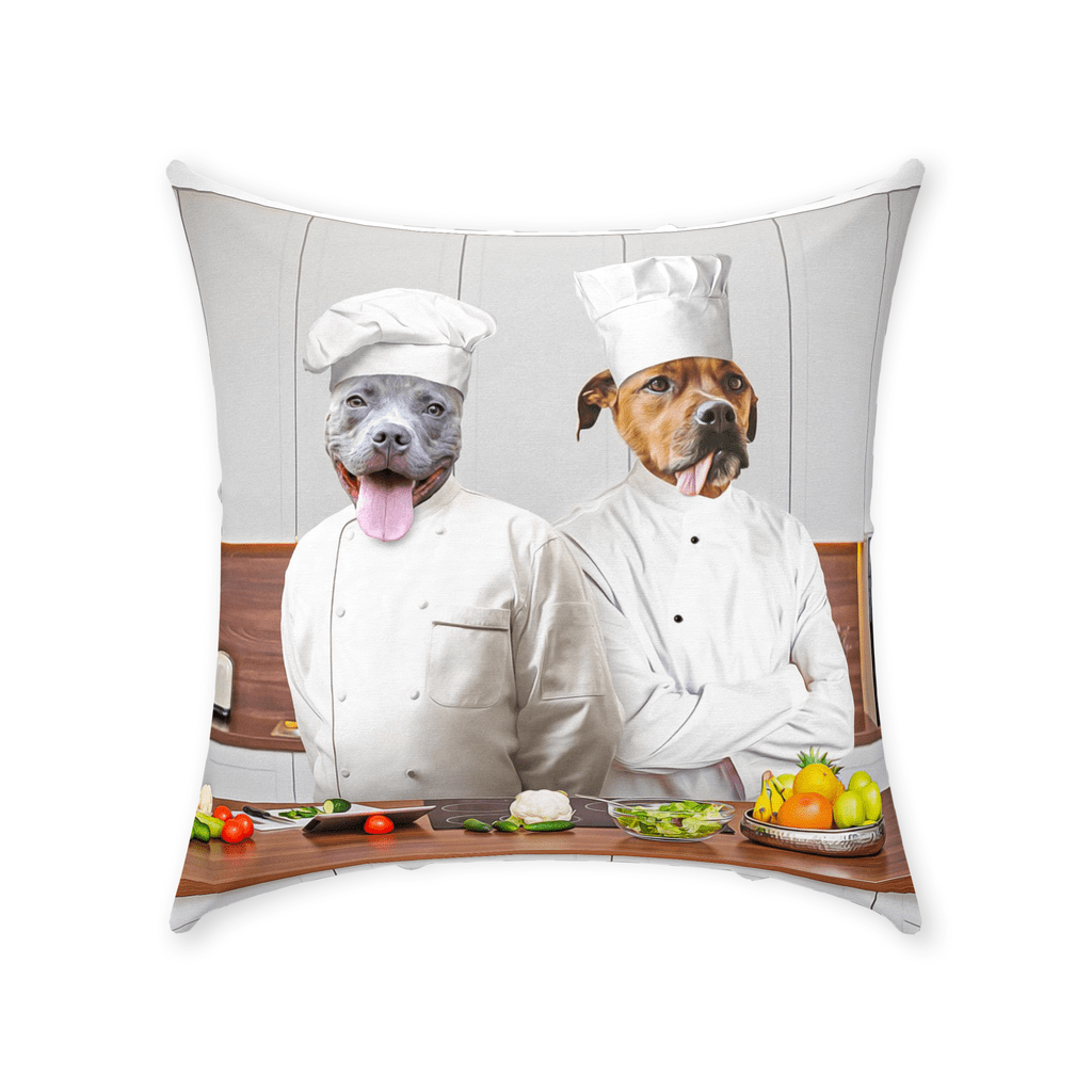 &#39;The Chefs&#39; Personalized 2 Pet Throw Pillow
