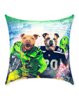 'Seattle Doggos' Personalized 2 Pet Throw Pillow