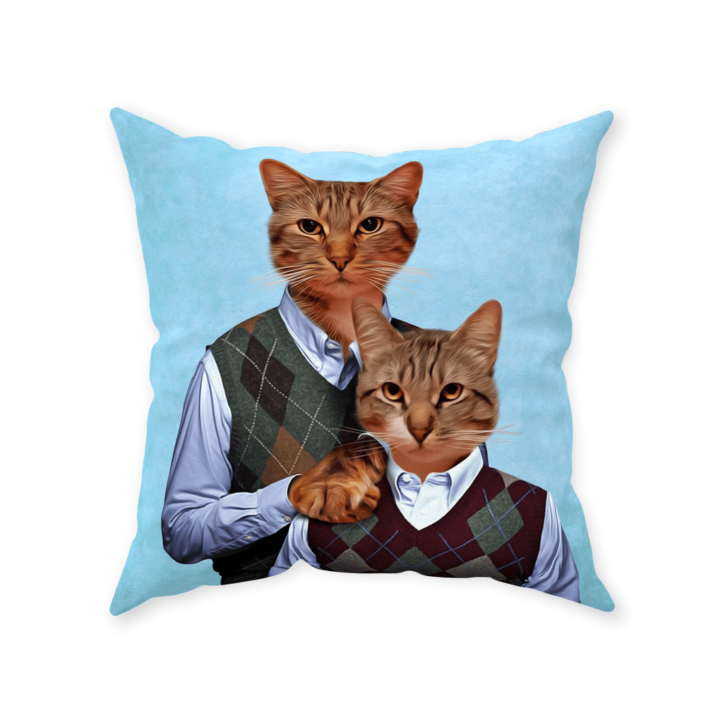 &#39;Step Kitties&#39; Personalized 2 Pet Throw Pillow
