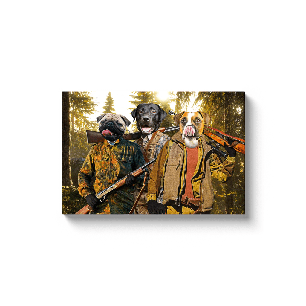 &#39;The Hunters&#39; Personalized 3 Pet Canvas