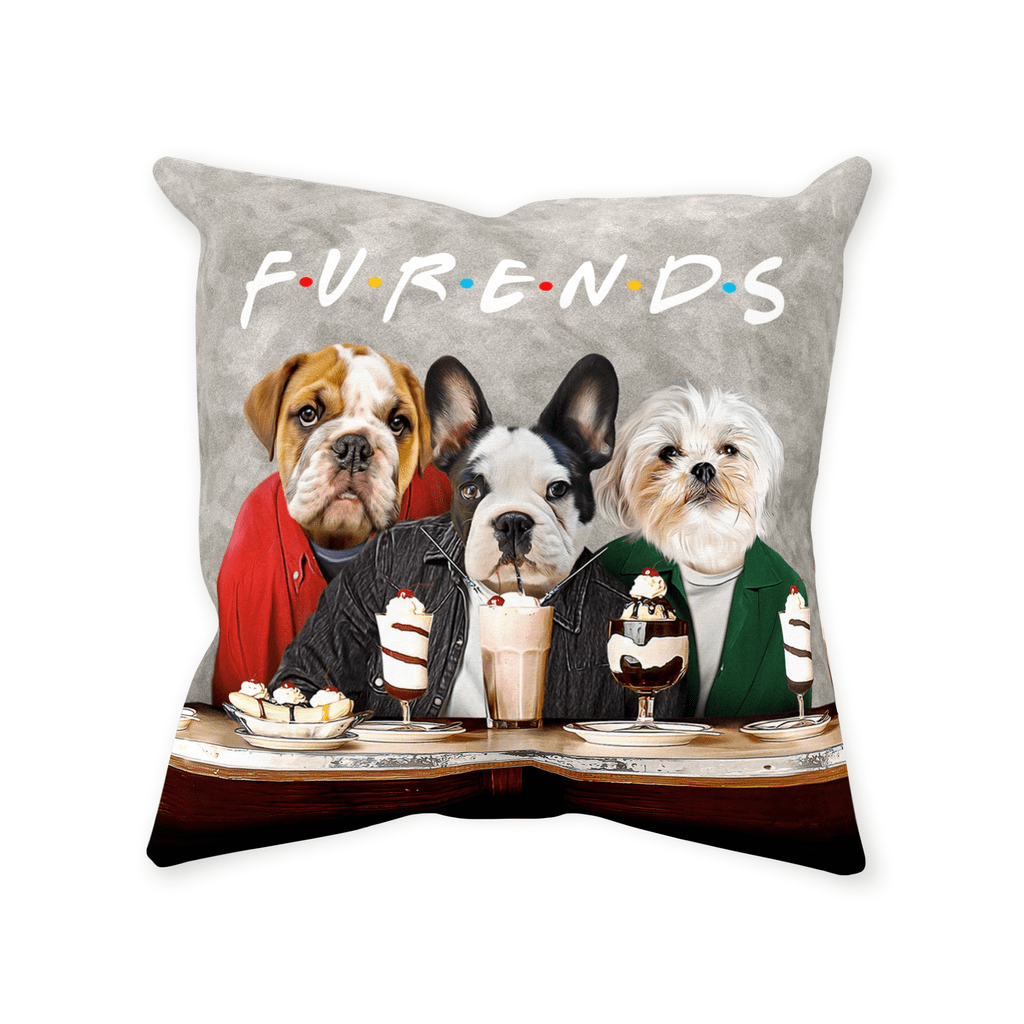 &#39;Furends&#39; Personalized 3 Pet Throw Pillow