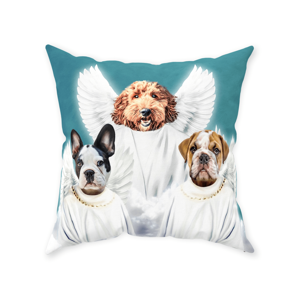 &#39;3 Angels&#39; Personalized 3 Pet Throw Pillow