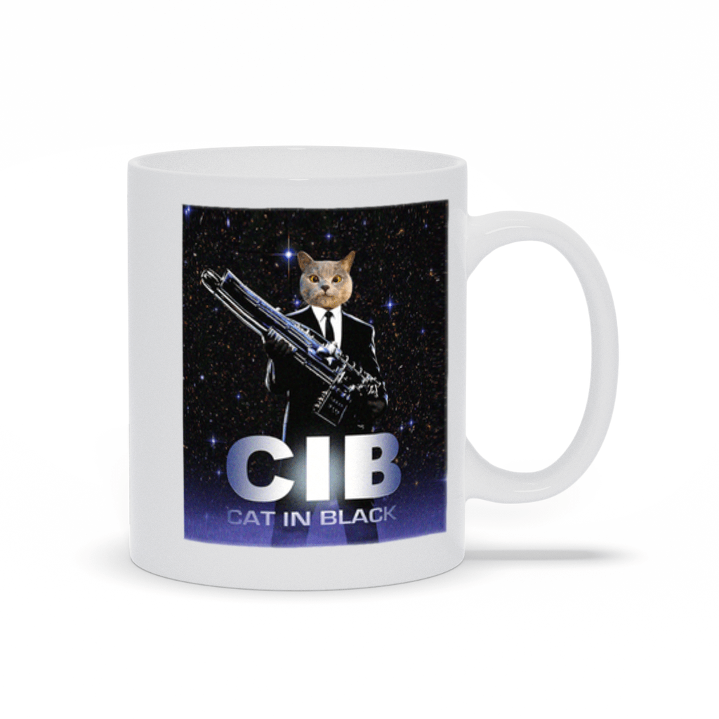 &#39;Cat in Black&#39; Personalized Pet Mug