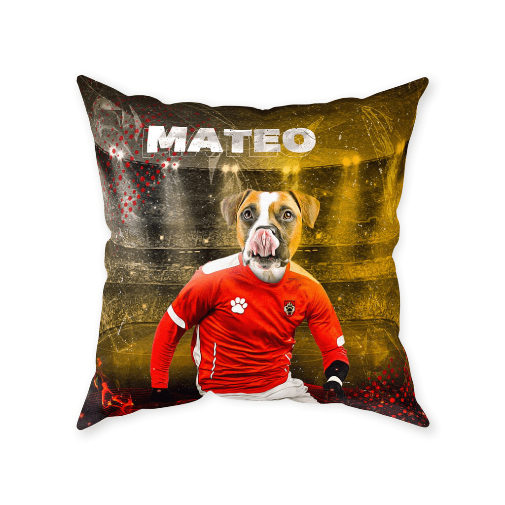 &#39;Austria Doggos Soccer&#39; Personalized Pet Throw Pillow