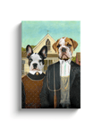 'American Pawthic' Personalized 2 Pet Canvas