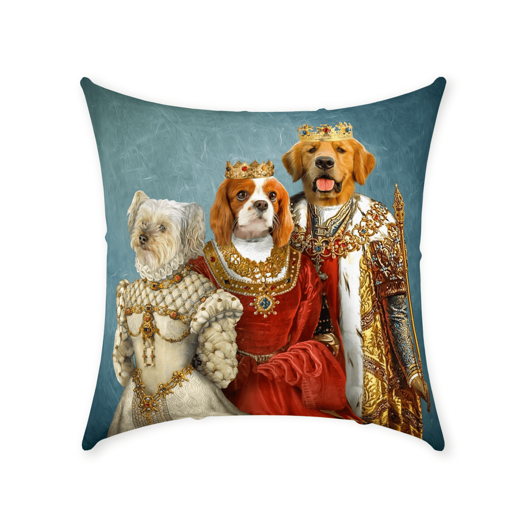 &#39;The Royal Family&#39; Personalized 3 Pet Throw Pillow