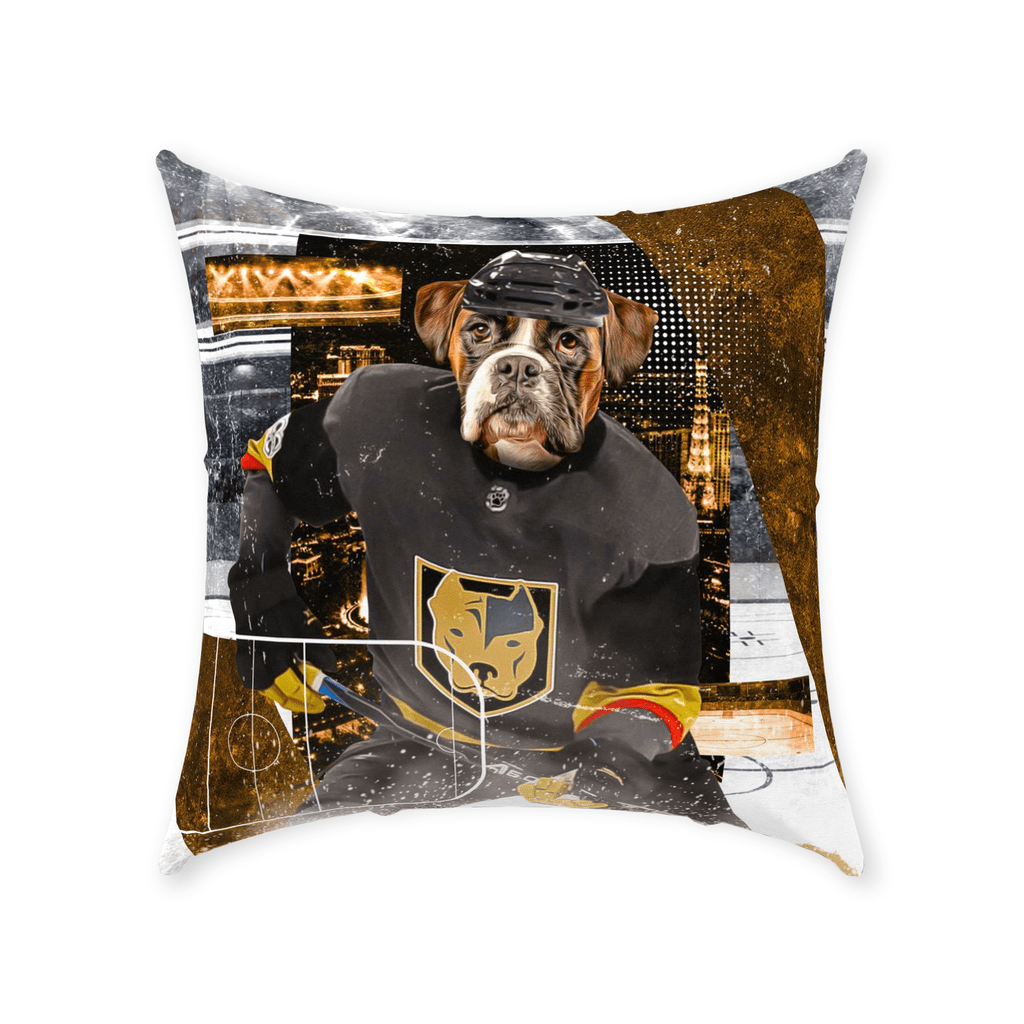 &#39;Las Vegas Doggos Hockey&#39; Personalized Pet Throw Pillow