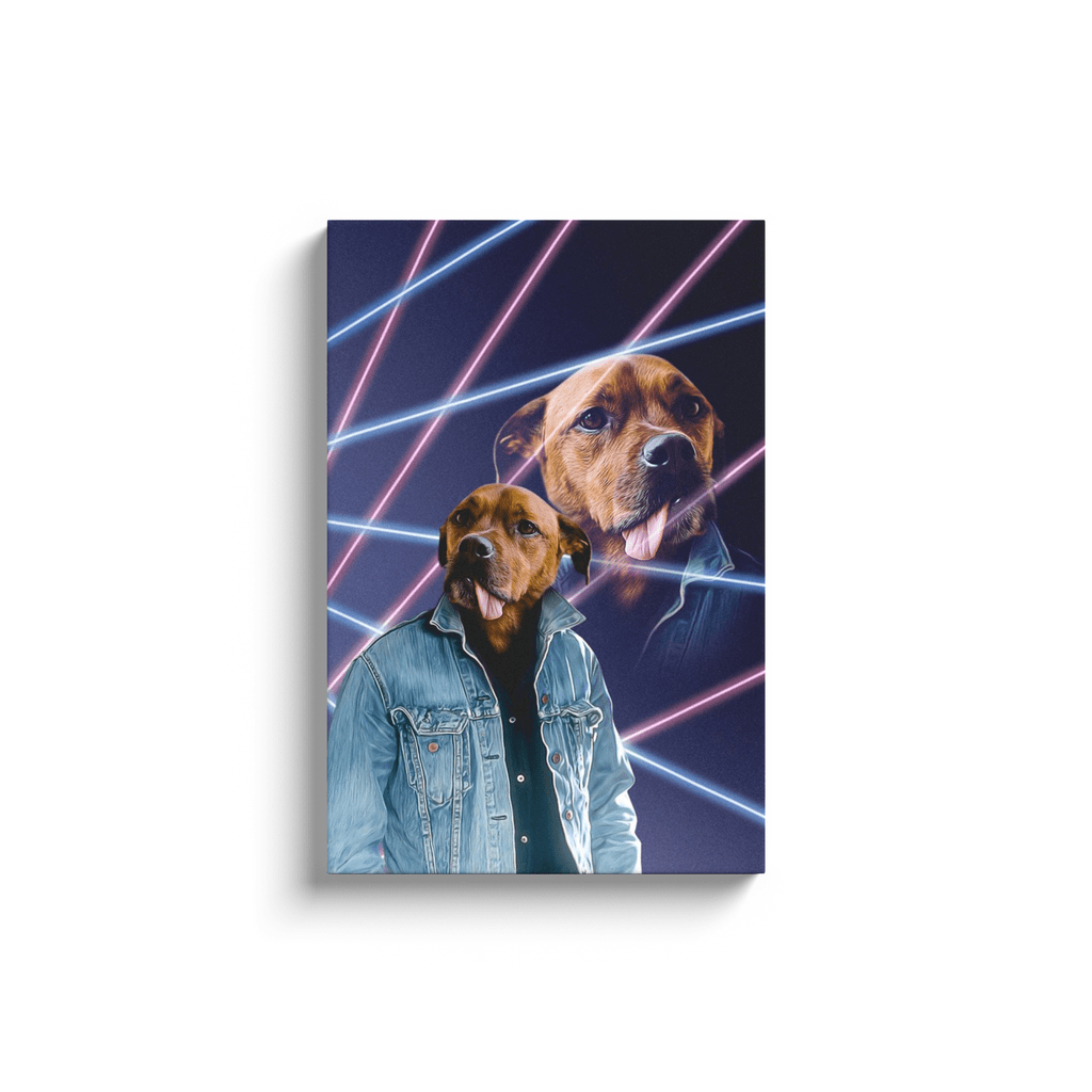 &#39;1980s Lazer Portrait&#39; Personalized Pet Canvas