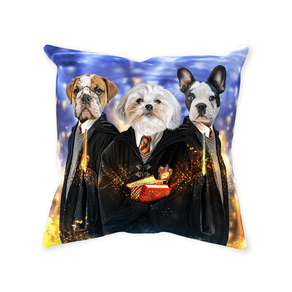 &#39;Harry Doggers&#39; Personalized 3 Pet Throw Pillow