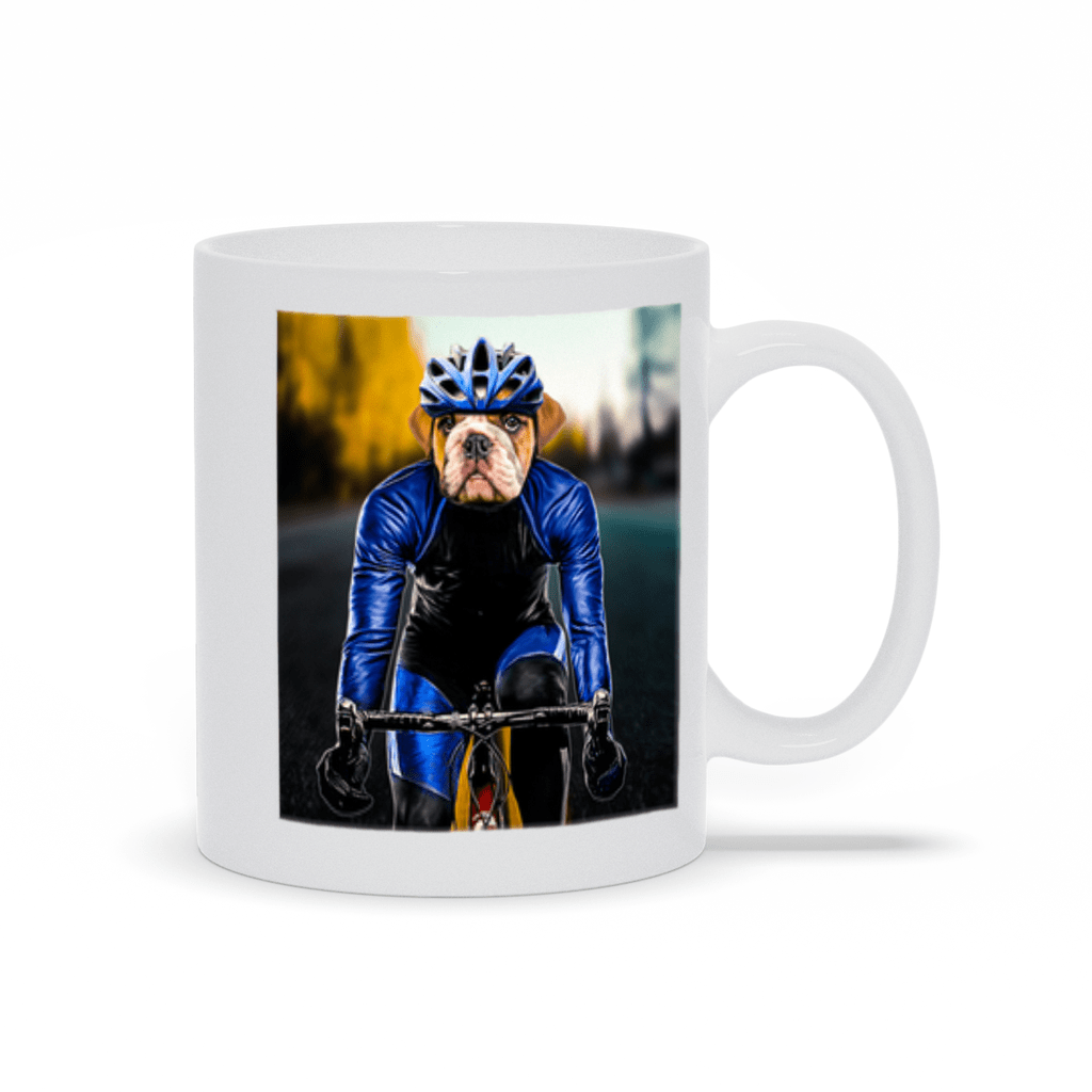 &#39;The Male Cyclist&#39; Personalized Pet Mug