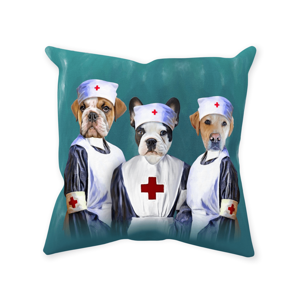 &#39;The Nurses&#39; Personalized 3 Pet Throw Pillow