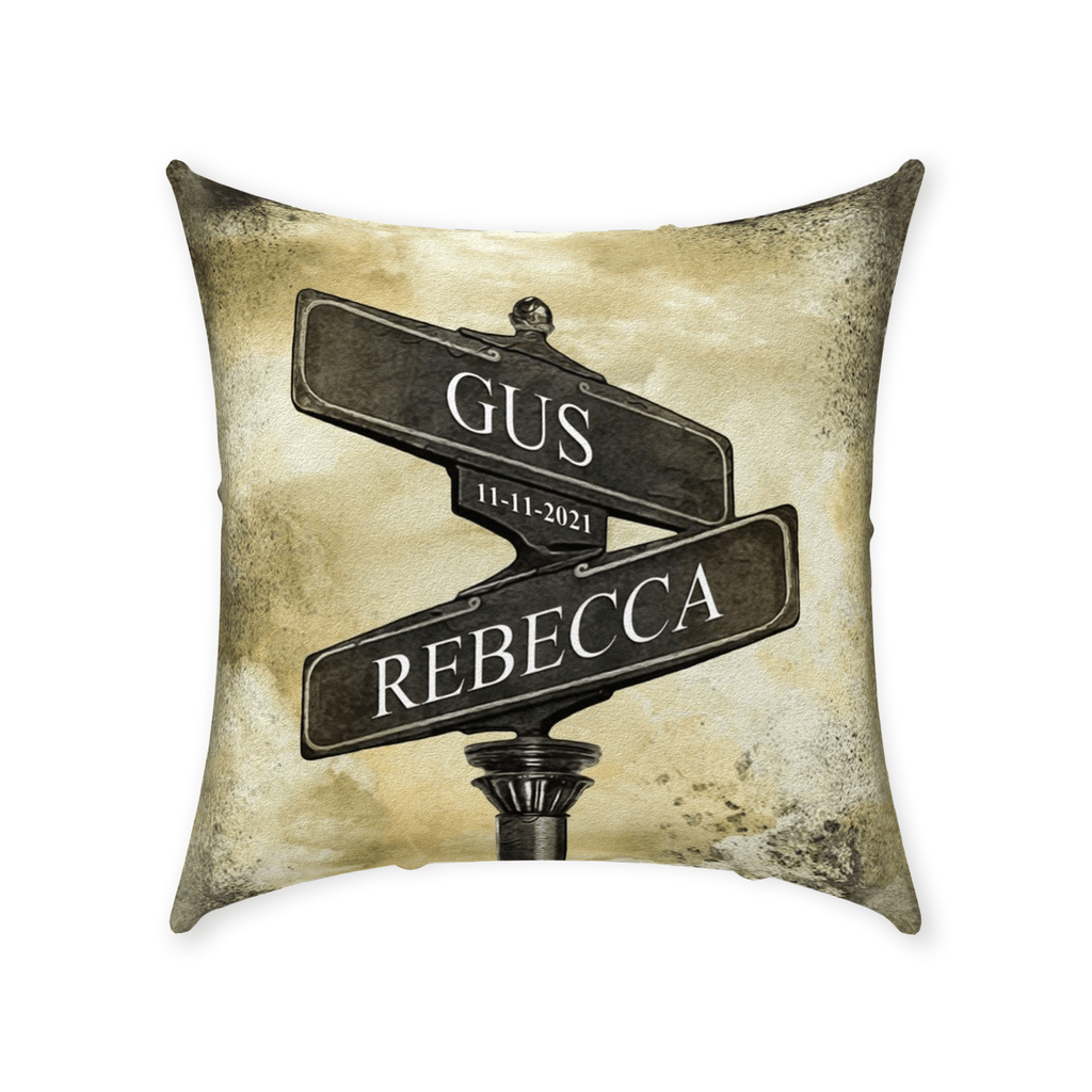 &#39;The Day We Met&#39; Personalized Throw Pillow