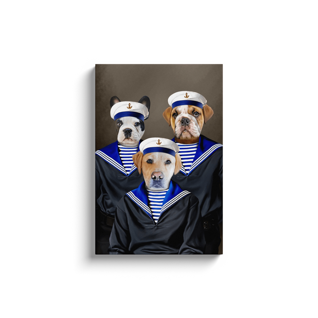 &#39;The Sailors&#39; Personalized 3 Pet Canvas