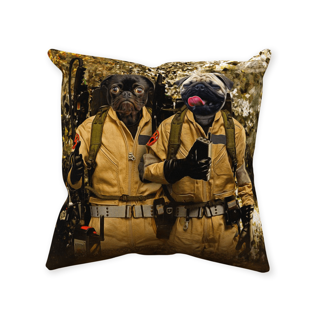 &#39;Dog Busters&#39; Personalized 2 Pet Throw Pillow