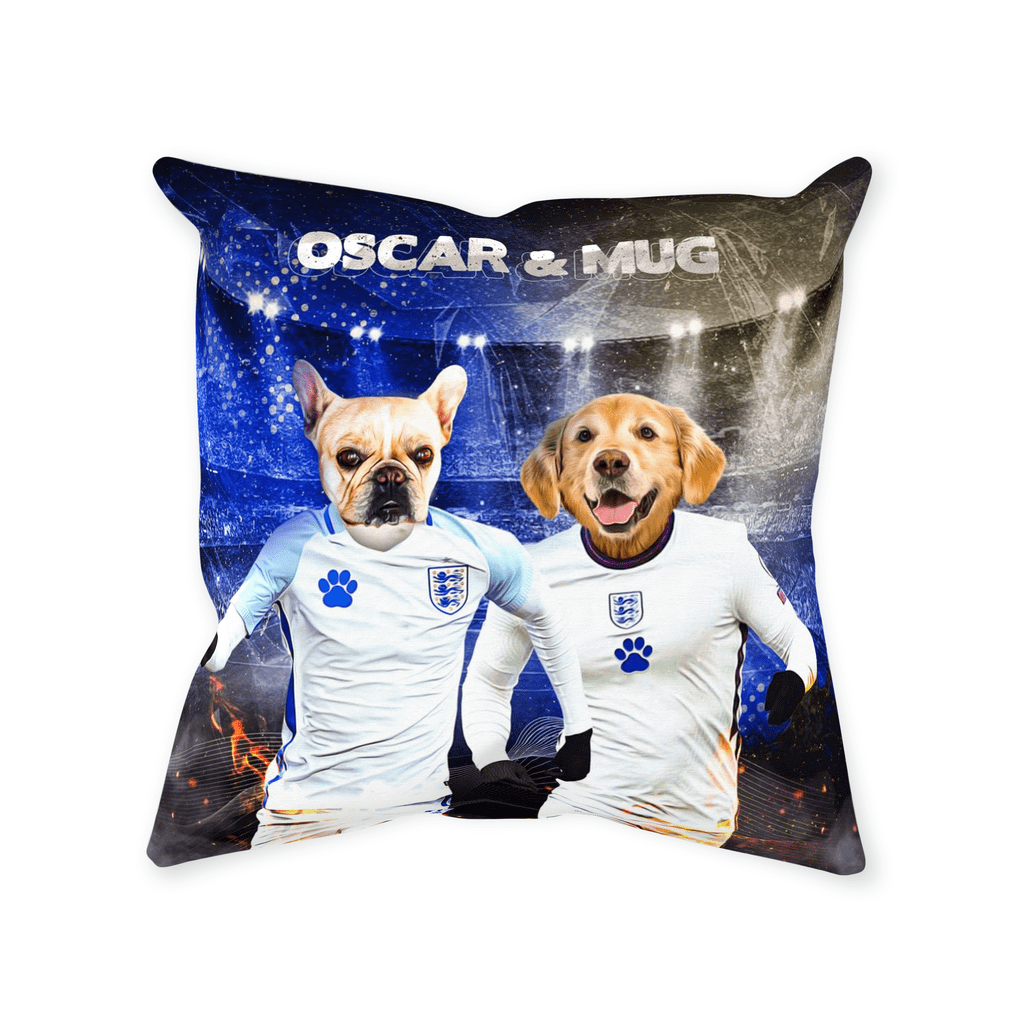 &#39;England Doggos&#39; Personalized 2 Pet Throw Pillow