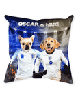 'England Doggos' Personalized 2 Pet Throw Pillow