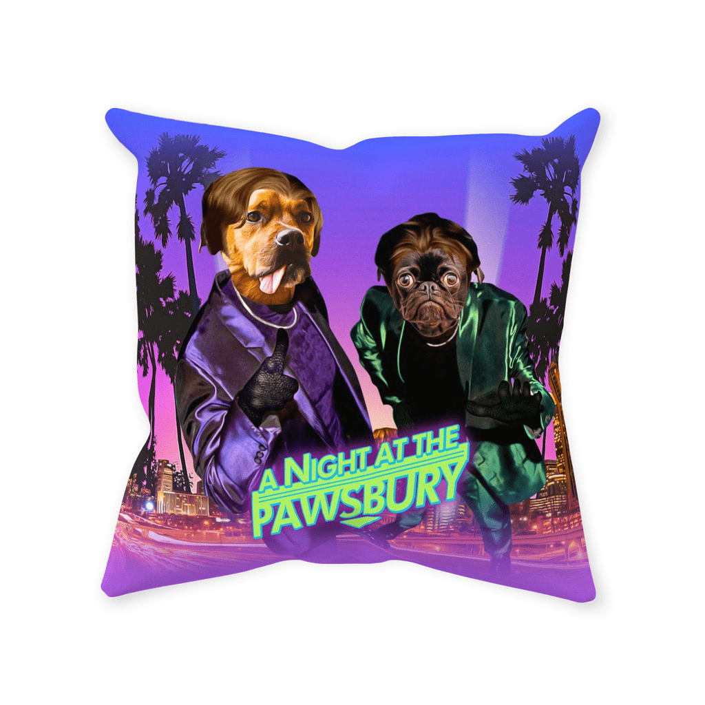&#39;A Night at the Pawsbury&#39; Personalized 2 Pet Throw Pillow