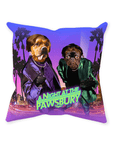'A Night at the Pawsbury' Personalized 2 Pet Throw Pillow