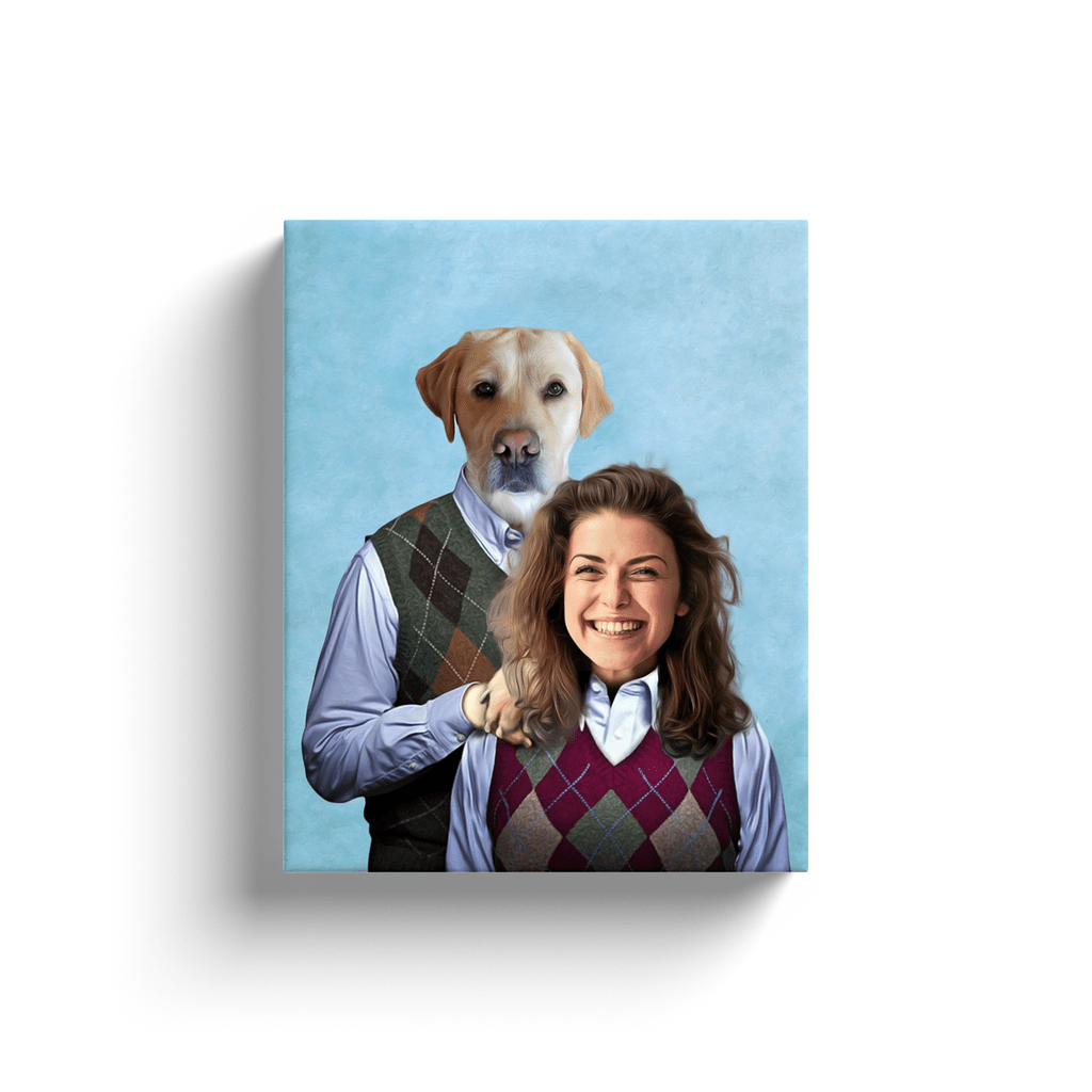 &#39;Step Doggo &amp; Human (Female)&#39; Personalized Canvas