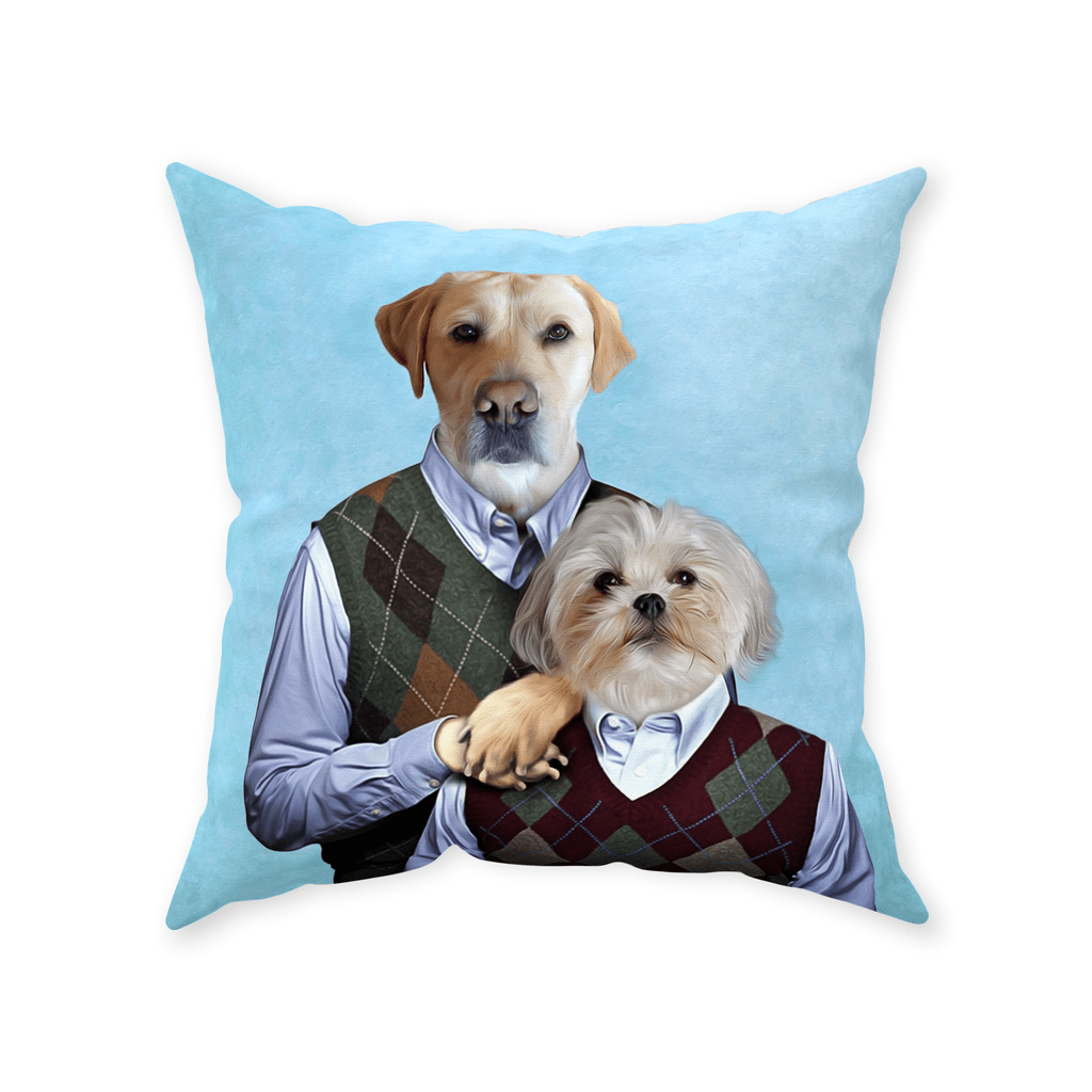 &#39;Step Doggos&#39; Personalized 2 Pet Throw Pillow