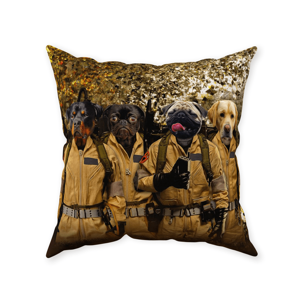 &#39;Dog Busters&#39; Personalized 4 Pet Throw Pillow