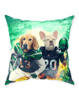 'New York Jet-Doggos' Personalized 2 Pet Throw Pillow