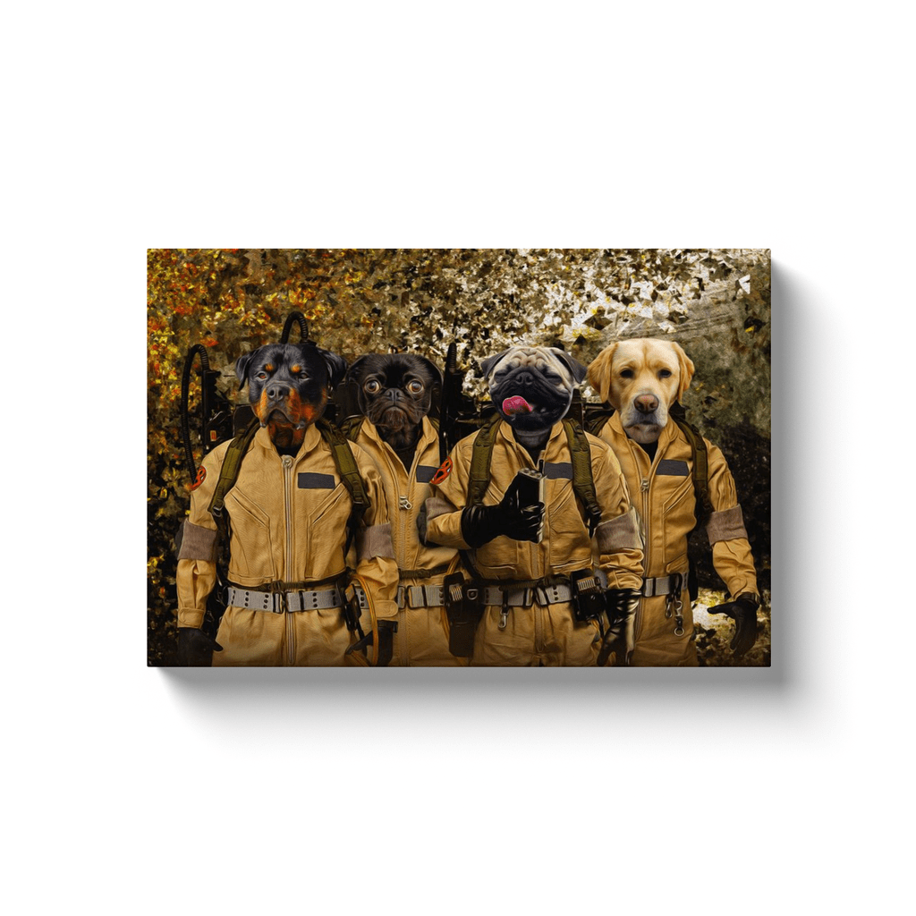 &#39;Dog Busters&#39; Personalized 4 Pet Canvas