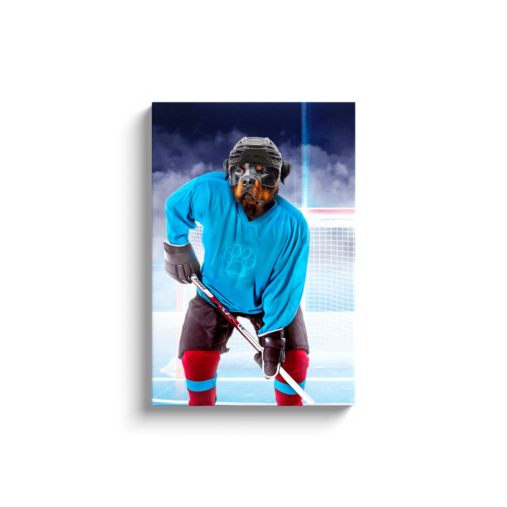 &#39;The Hockey Player&#39; Personalized Pet Canvas