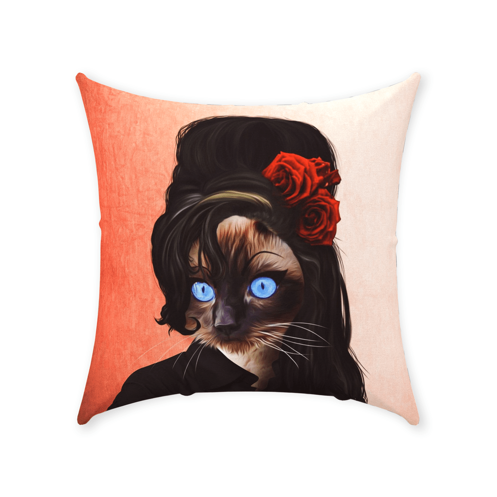 &#39;Amy Cathouse&#39; Personalized Pet Throw Pillow