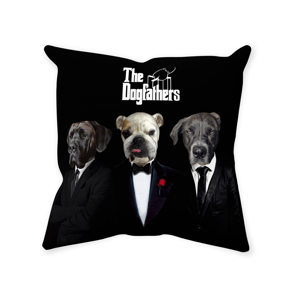 &#39;The Dogfathers&#39; Personalized 3 Pet Throw Pillow