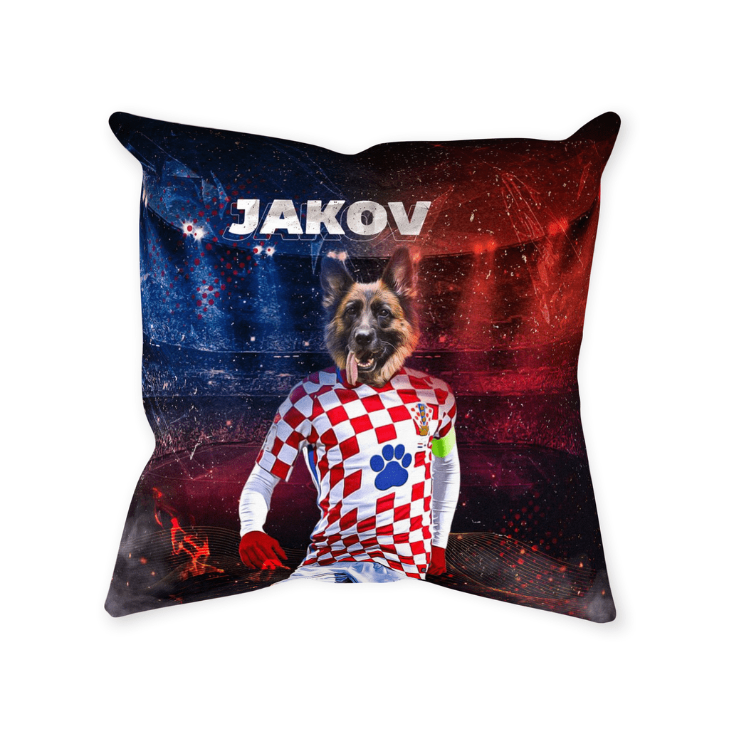 &#39;Croatia Doggos Soccer&#39; Personalized Pet Throw Pillow